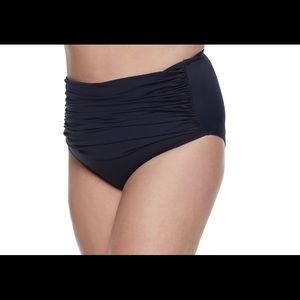 EVRI 2X High-waisted Ruched Bikini Bottom